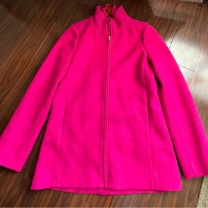 J. Crew Hot Pink Zip-Front Trench Coat